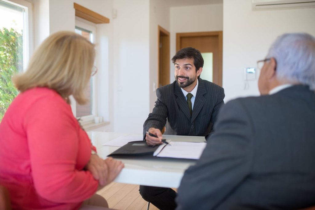 A real estate agent sharing valuable insights with his clients